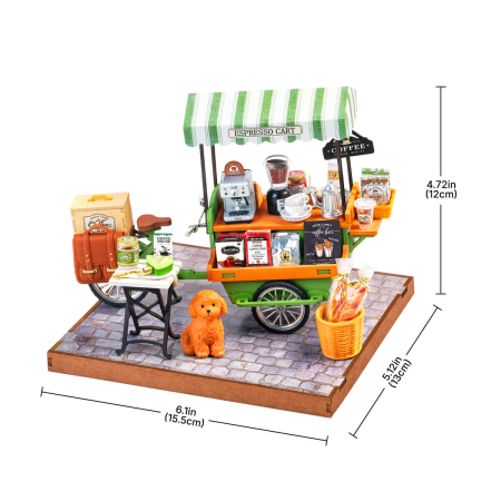 Puzzle 3D, Casuta DIY, Aromatic Coffee Cart, 162 piese [9]