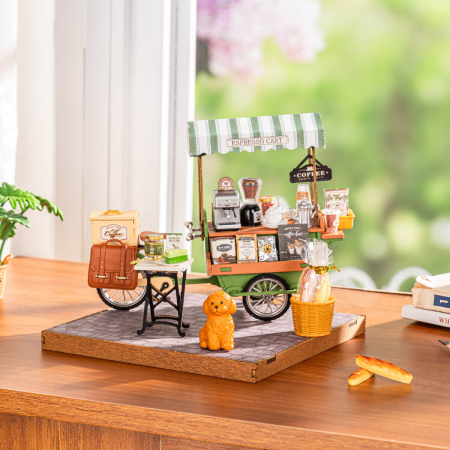 Puzzle 3D, Casuta DIY, Aromatic Coffee Cart, 162 piese [1]