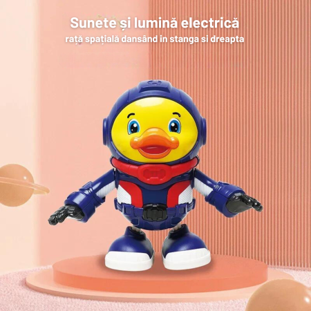 Jucarie interactiva pentru copii model RATOI ASTRONAUT, DABISY, muzica si lumini, design inovativ si lumini, 3 moduri dans, albastru galben, +1 an [2]