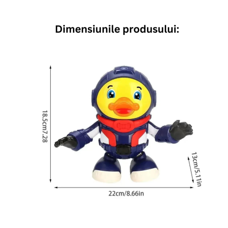 Jucarie interactiva pentru copii model RATOI ASTRONAUT, DABISY, muzica si lumini, design inovativ si lumini, 3 moduri dans, albastru galben, +1 an [4]