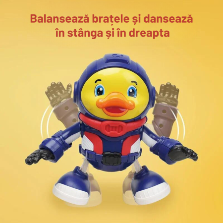 Jucarie interactiva pentru copii model RATOI ASTRONAUT, DABISY, muzica si lumini, design inovativ si lumini, 3 moduri dans, albastru galben, +1 an [1]