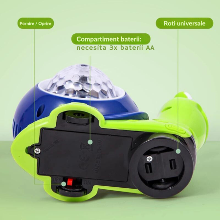 Jucarie senzoriala pentru copii model MELC, DABISY, muzica si lumini, interactiva, pentru copii peste 3 ani, design inovativ si iluminat, functie cascadorii si dans, multicolor [2]