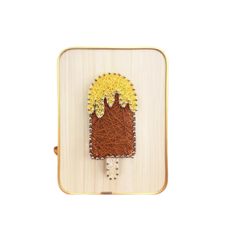 STRING ART - Kit artizanal String Art cu fir pentru copii si adulti, model INGHETATA, efect 3D