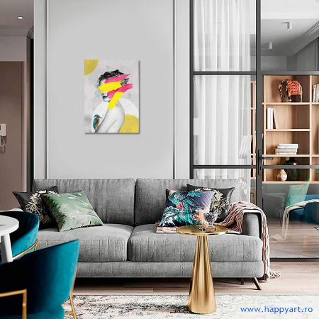 Kit goblen cu diamante, cu sasiu, Abstract, 50X65 cm, diamante rotunde, 30 culori, nivel avansat, LMC029 [4]