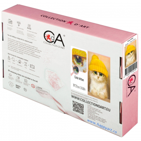 Kit goblen cu diamante, fara sasiu, Pisoias, 19X27 cm, diamante patrate, nivel avansat, DE004 [3]