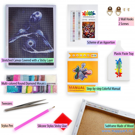 Kit goblen cu diamante, cu sasiu, Galaxie, 40X50 cm, diamante rotunde, 11 culori, nivel avansat, LG243 [2]