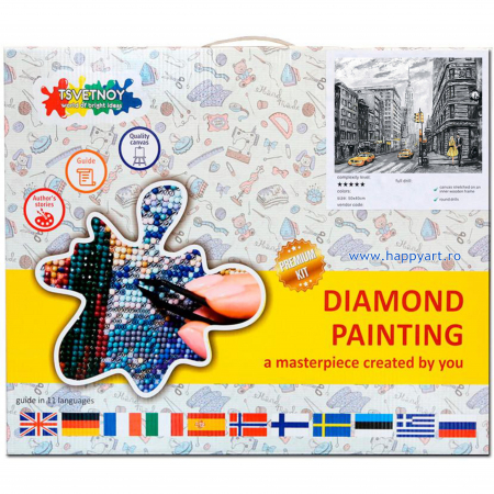 Kit goblen cu diamante, cu sasiu, Capitala, 40X50 cm, diamante rotunde, 27 culori, nivel avansat, LG257 [2]