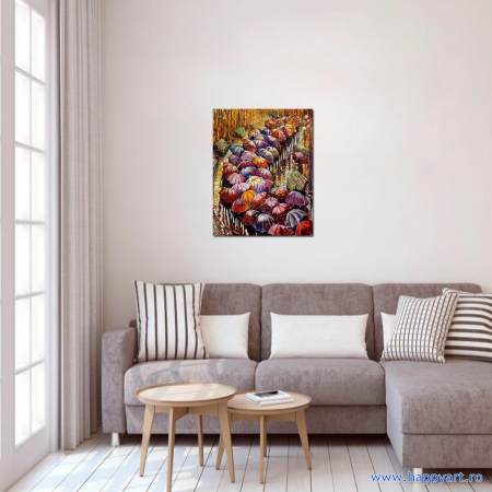 Kit goblen cu diamante, cu sasiu, Umbrele de toamna, 40X50 cm, diamante rotunde, 35 culori, nivel avansat, LG152 [3]
