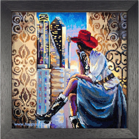 Kit goblen cu diamante, fara sasiu, Dallas, 38X38 cm, diamante patrate, 59 culori, nivel avansat, DE7062 [3]
