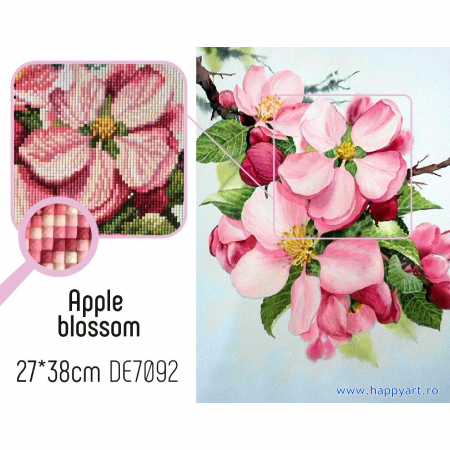 Kit goblen cu diamante, fara sasiu, Flori de mar, 27X38 cm, diamante patrate, 52 culori, nivel avansat, DE7092 [1]