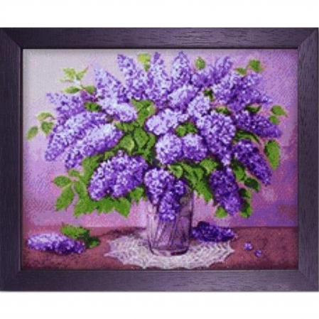 Kit goblen cu diamante, fara sasiu, Buchet de liliac, 48X38 cm, diamante patrate, 40 culori, nivel avansat, DE5855 [3]