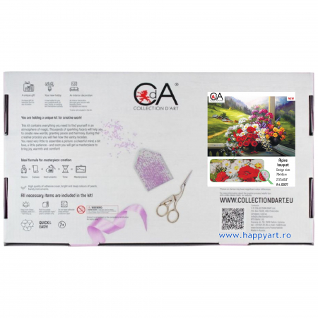 Kit goblen cu diamante, fara sasiu, Buchet alpin, 70X48 cm, diamante patrate, 49 culori, nivel avansat, DE677 [3]