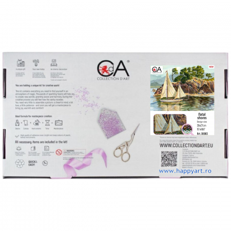 Kit goblen cu diamante, fara sasiu, Taramuri natale, 38X27 cm, diamante patrate, 40 culori, nivel avansat, DE083 [4]