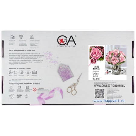 Kit goblen cu diamante, fara sasiu, Dimineata insorita, 27X38 cm, diamante patrate, 27 culori, nivel avansat, DE108 [4]