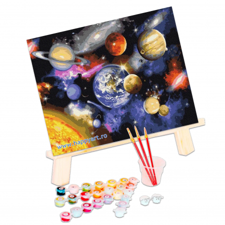 Kit pictura pe numere, Parada planetelor, cu sasiu, 50x65 cm, 28 culori [2]