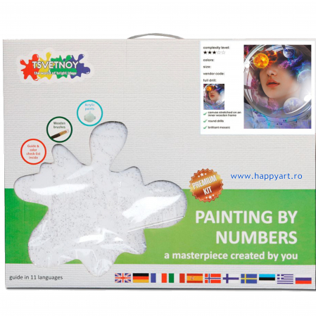 Kit pictura pe numere, cu sasiu, Dream of universe, 40X50 cm, 30 culori, nivel avansat, MG2433 [3]