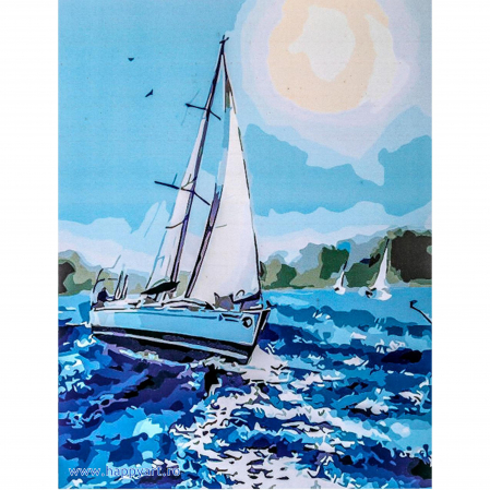 Picturi pe numere peisaje - Kit pictura pe numere, cu sasiu, Panzele albe, 40X50 cm, 21 culori, nivel avansat, MG2085