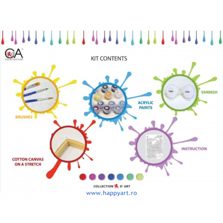 Kit pictura pe numere, cu sasiu, Lup polar, 40X50 cm, 18 culori, nivel mediu, H150 [4]