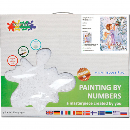 Kit pictura pe numere, cu sasiu, Christmas angel, 40X50 cm, 30 culori, nivel avansat, MG2430 [3]