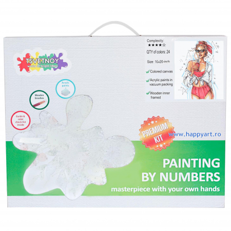 Kit pictura pe numere, cu sasiu, La moda, 40X50 cm, 24 culori, nivel avansat, MG2129 [4]