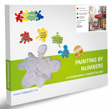 Kit pictura pe numere, cu sasiu, Intalnire, 40X50 cm, 30 culori, nivel avansat, MG2203 [4]