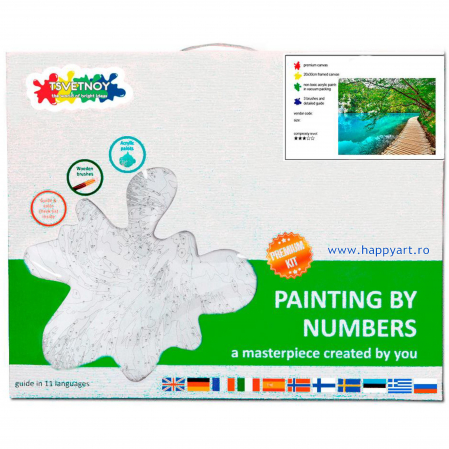 Kit pictura pe numere, cu sasiu, Podul pitoresc, 40X50 cm, 30 culori, nivel avansat, MG2150 [3]