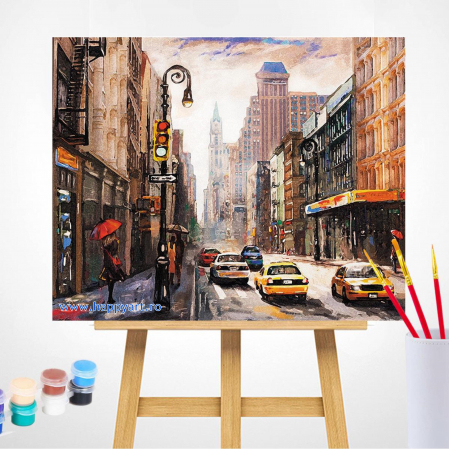 Kit pictura pe numere, cu sasiu, New York City, 40X50 cm, 30 culori, nivel avansat, MG2407 [1]