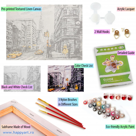 Kit pictura pe numere, cu sasiu, Capitala, 40X50 cm, 21 culori, nivel mediu, MG2168 [4]