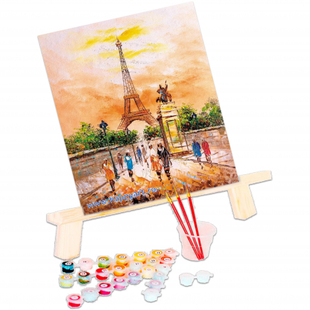Kit pictura pe numere, cu sasiu, Turnul Eiffel, 40X50 cm, 24 culori, nivel avansat, MG2405 [1]