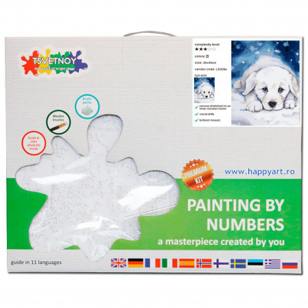 Kit pictura pe numere, cu sasiu, Fericire, 40X50 cm, 25 culori, nivel avansat, MG2084 [4]