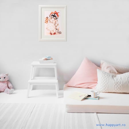 Kit pictura pe numere, cu sasiu, Ratonul si Teddy bear, 20X30 cm, 15 culori, nivel mediu, MC1075 [2]