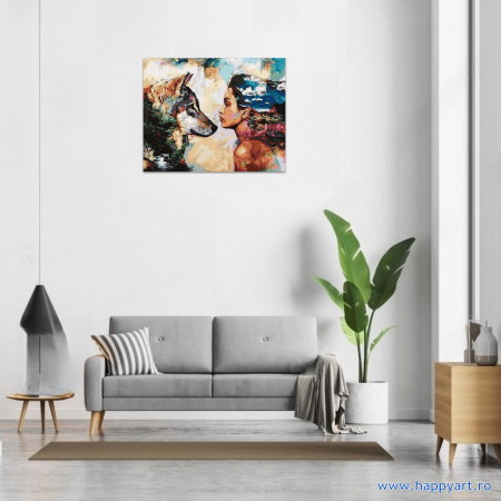 Kit pictura pe numere Oglinda sufletului, cu sasiu, 50x65 cm, 27 culori [1]