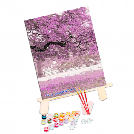 Kit pictura pe numere Dulce noiembrie, triptic, cu sasiu, 50X120 cm, 20 culori [2]