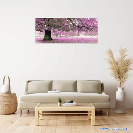 Kit pictura pe numere Dulce noiembrie, triptic, cu sasiu, 50X120 cm, 20 culori [1]