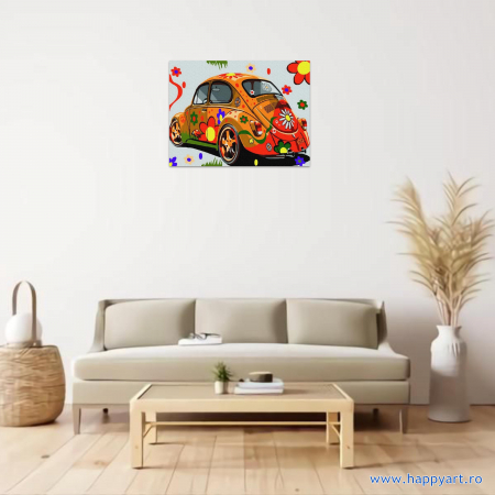 Kit pictura pe numere Calatorie cu masina, cu sasiu, 30x40 cm, 15 culori [1]