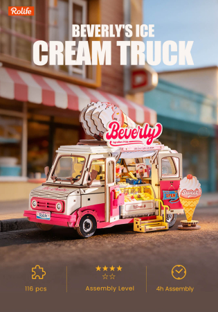 Puzzle 3D, Casuta DIY Beverly’s Ice Cream Truck, lemn, 290 piese [1]