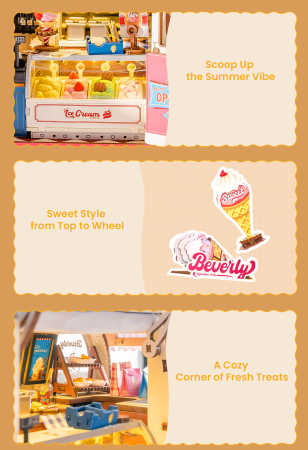 Puzzle 3D, Casuta DIY Beverly’s Ice Cream Truck, lemn, 290 piese [4]