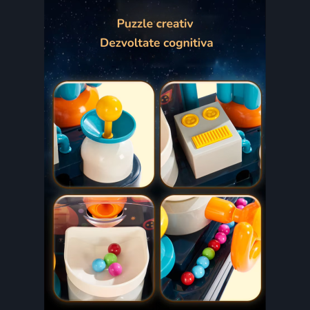 Set de jucarie METEORIT, DABISY, 20 de bile colorate, contuar electronic, volan, lumini colorate, efecte sonore, jucarie amuzanta, coordonare, educational, multicolor [7]