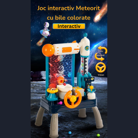 Set de jucarie METEORIT, DABISY, 20 de bile colorate, contuar electronic, volan, lumini colorate, efecte sonore, jucarie amuzanta, coordonare, educational, multicolor [1]