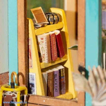 Macheta casuta din lemn, de asamblat DIY, Libraria Free Time, 64 piese, DS008 [5]