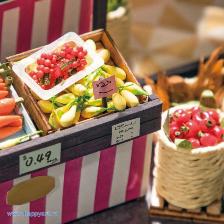 Macheta casuta din lemn, de asamblat DIY, Carl's Fruit Shop, 206 piese, DG142 [5]