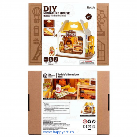 Macheta casuta din lemn, de asamblat DIY, Cutia lui Teddy, 67 piese, DS033 [2]