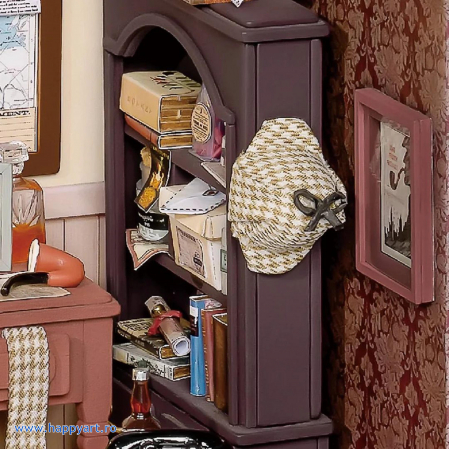 Macheta casuta din lemn, de asamblat DIY, Detective Agency, 159 piese, DG157 [4]