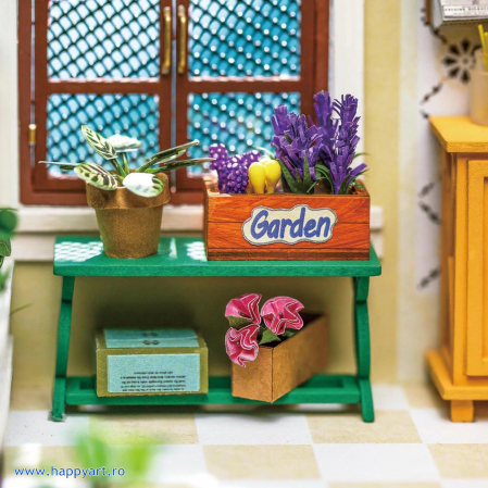 Macheta casuta din lemn, de asamblat DIY, Dinning room, 84 piese, DGM09 [3]