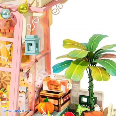 Macheta casuta din lemn, de asamblat DIY, Holiday Party Time, 144 piese, DG153 [8]