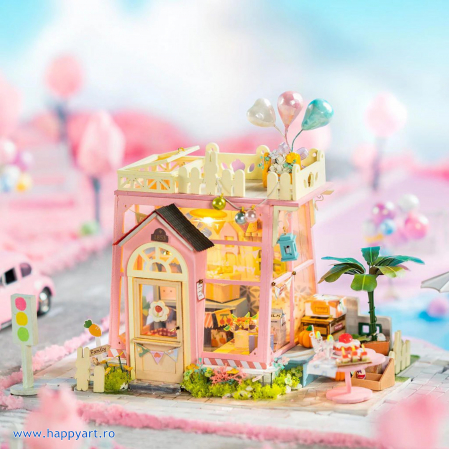 Macheta casuta din lemn, de asamblat DIY, Holiday Party Time, 144 piese, DG153 [1]