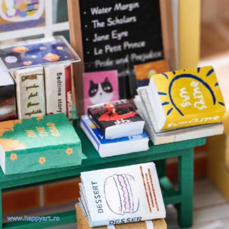 Macheta casuta din lemn, de asamblat DIY, Librarie, 63 piese, DG152 [6]