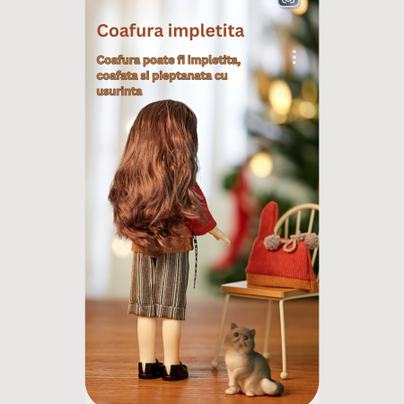 Papusa printesa constelatiei Zodia VARSATOR, 30 de cm, DABISY, design realist, cutie cadou, 13 articulatii flexibile, 1 set de hainute suplimentar, pentru copii peste 3 ani, bej multicolor [3]