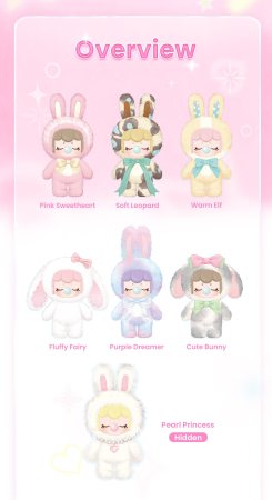 Papusa de plus Shining Bunny, set surpriza, 26cm, vinil, pastel [11]