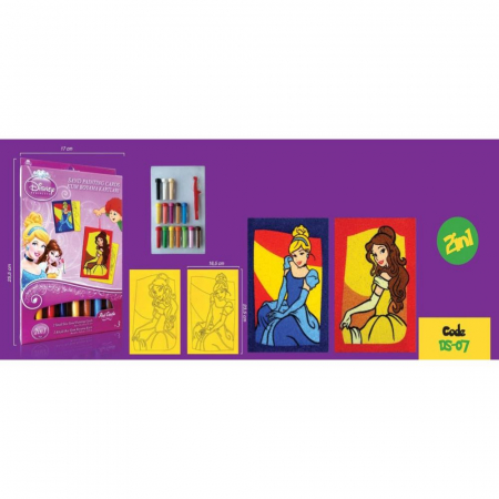 Pictura cu nisip colorat Printesele Disney Belle & Cenusareasa [3]